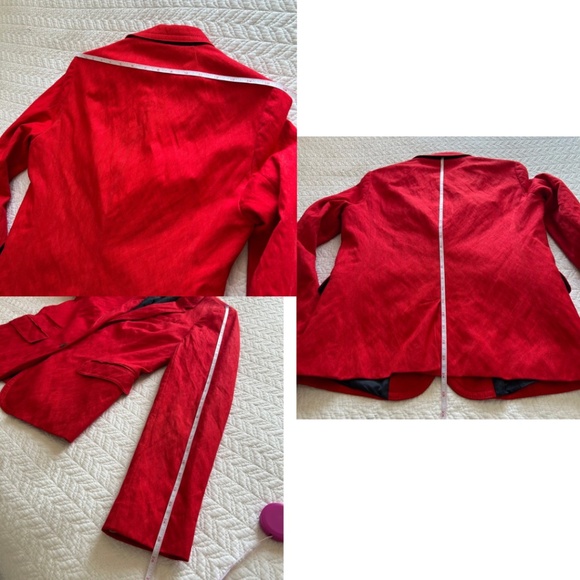 J Crew Schoolboy Blazer Red Sz 6 Tall 38985 Rayon Metallic Herringbone - Picture 12 of 15